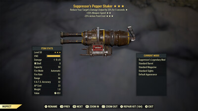 Suppressors 25/25 Pepper Shaker