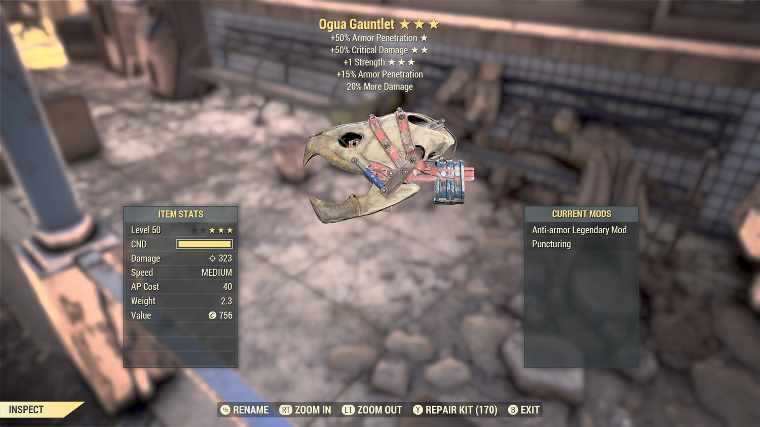 Anti Armor 50/1S Ogua Gauntlet