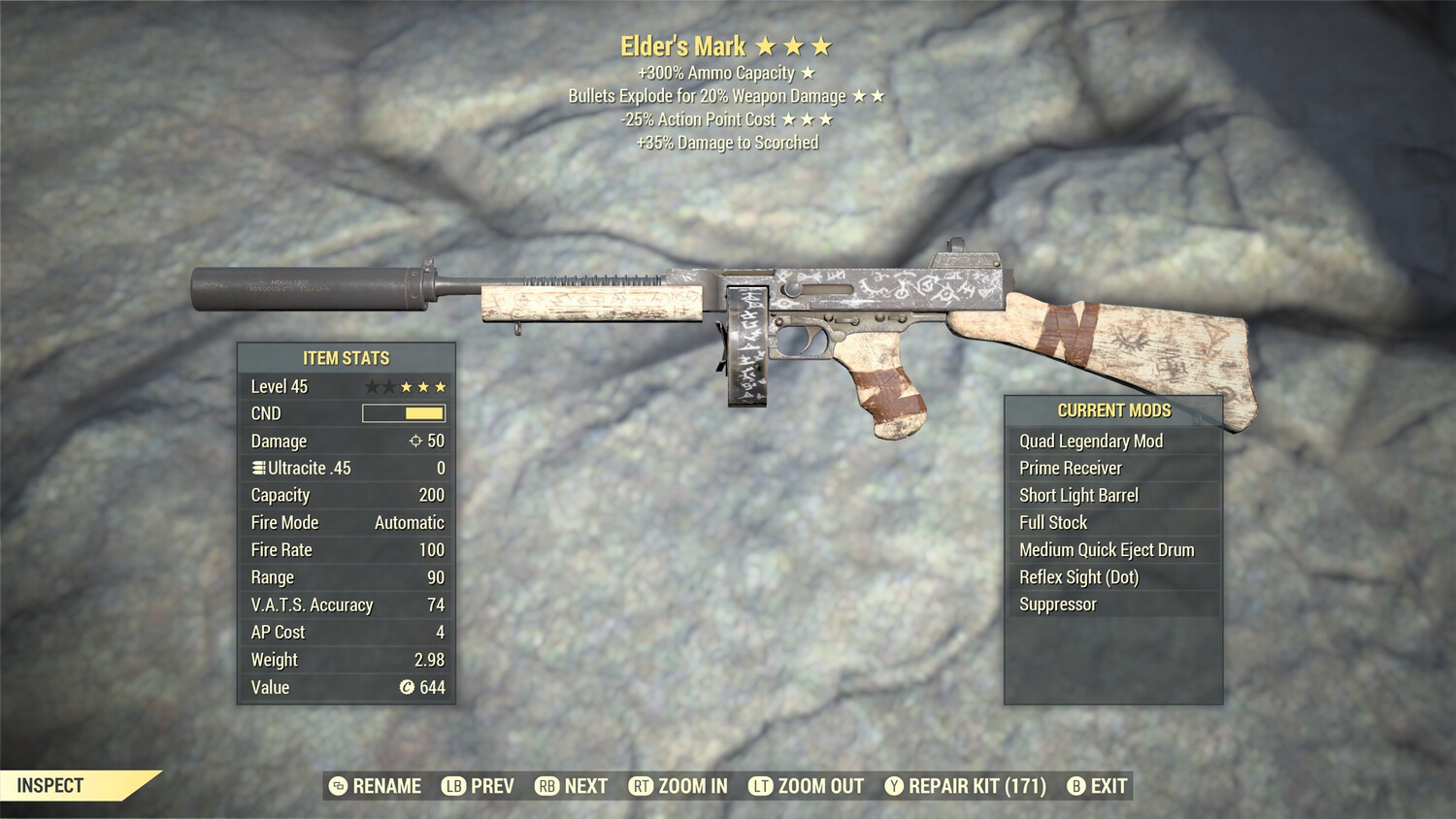Quad Explosive 25 Elders Mark