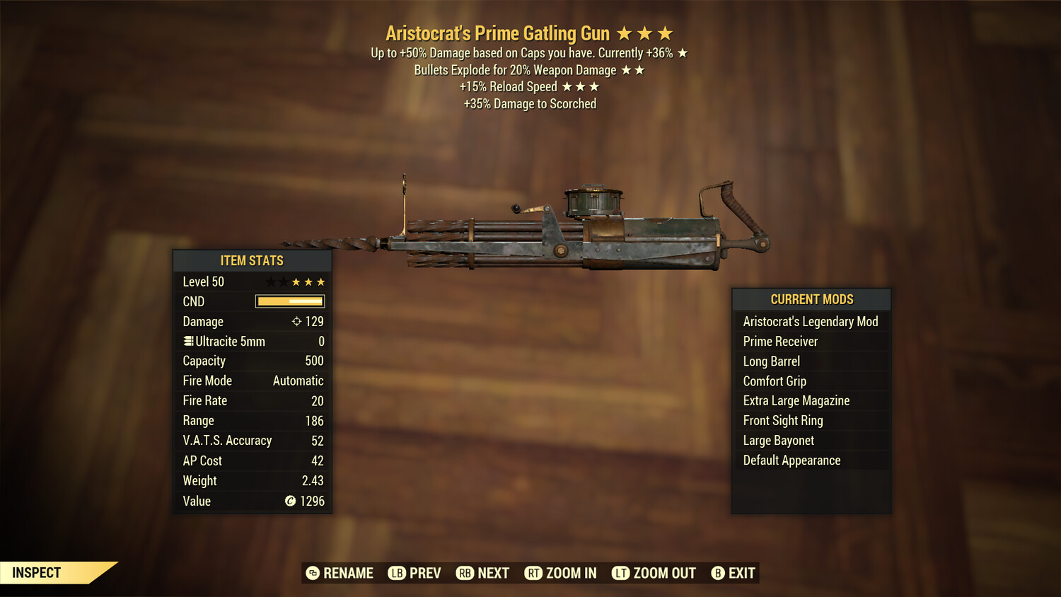 Aristocrat Explosive 15r Gatling Gun