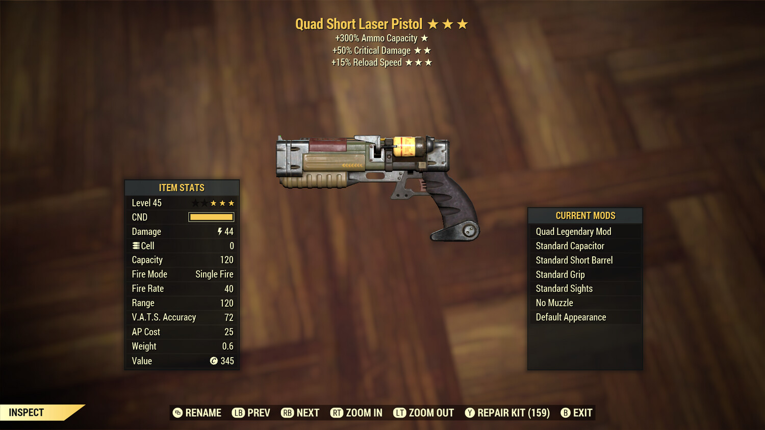 Quad 50/15r Non Ultracite Laser Pistol/Rifle
