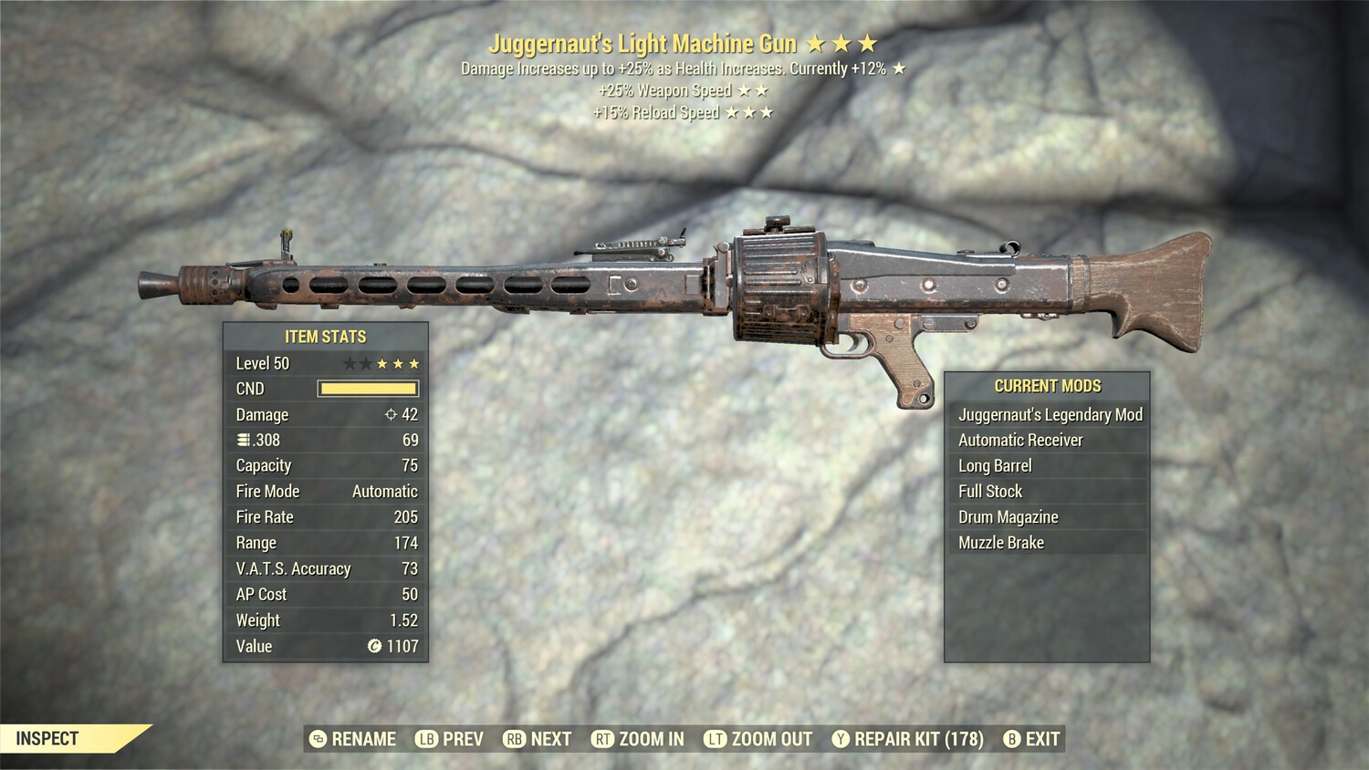 Juggernaut 25/15r Light Machine Gun