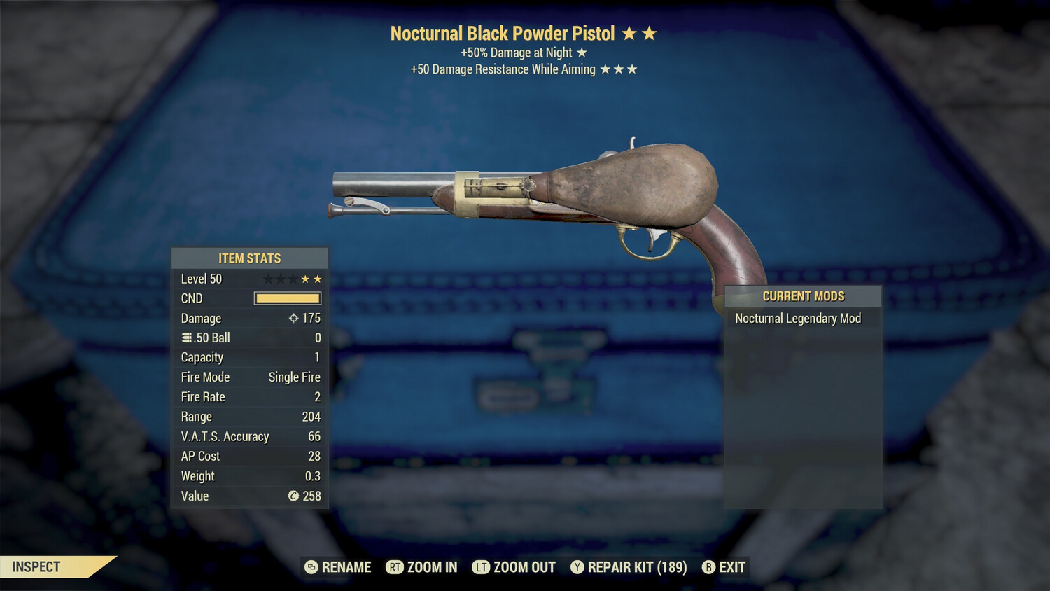 Legacy Perkless Nocturnal 50 Black Powder Pistol