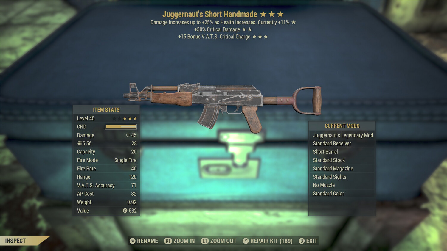 Juggernaut 50/15c Handmade