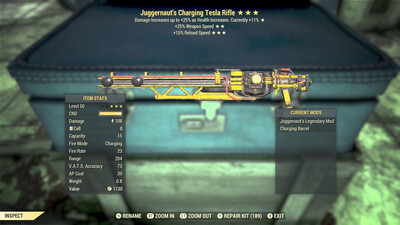 Juggernaut 25/15r Tesla Rifle