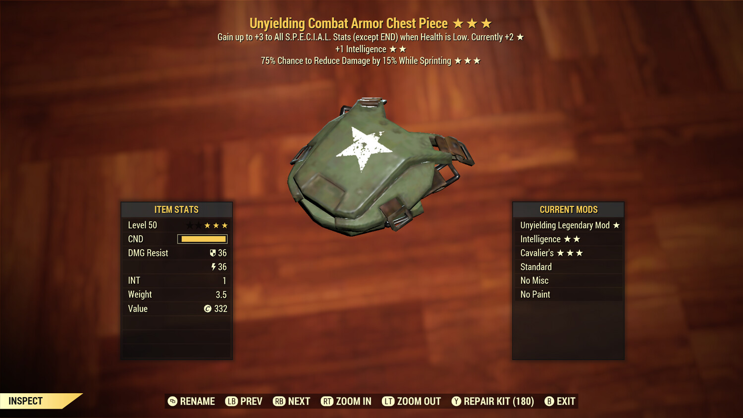 Unyielding Intel Cavalier Combat Torso