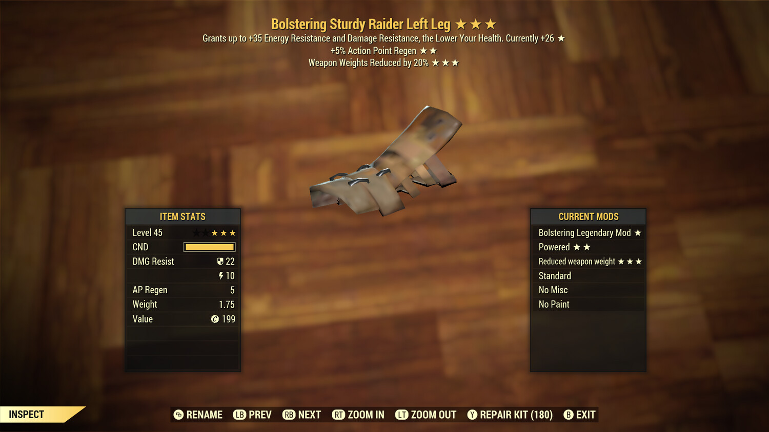 Bolstering AP WWR Raider LL