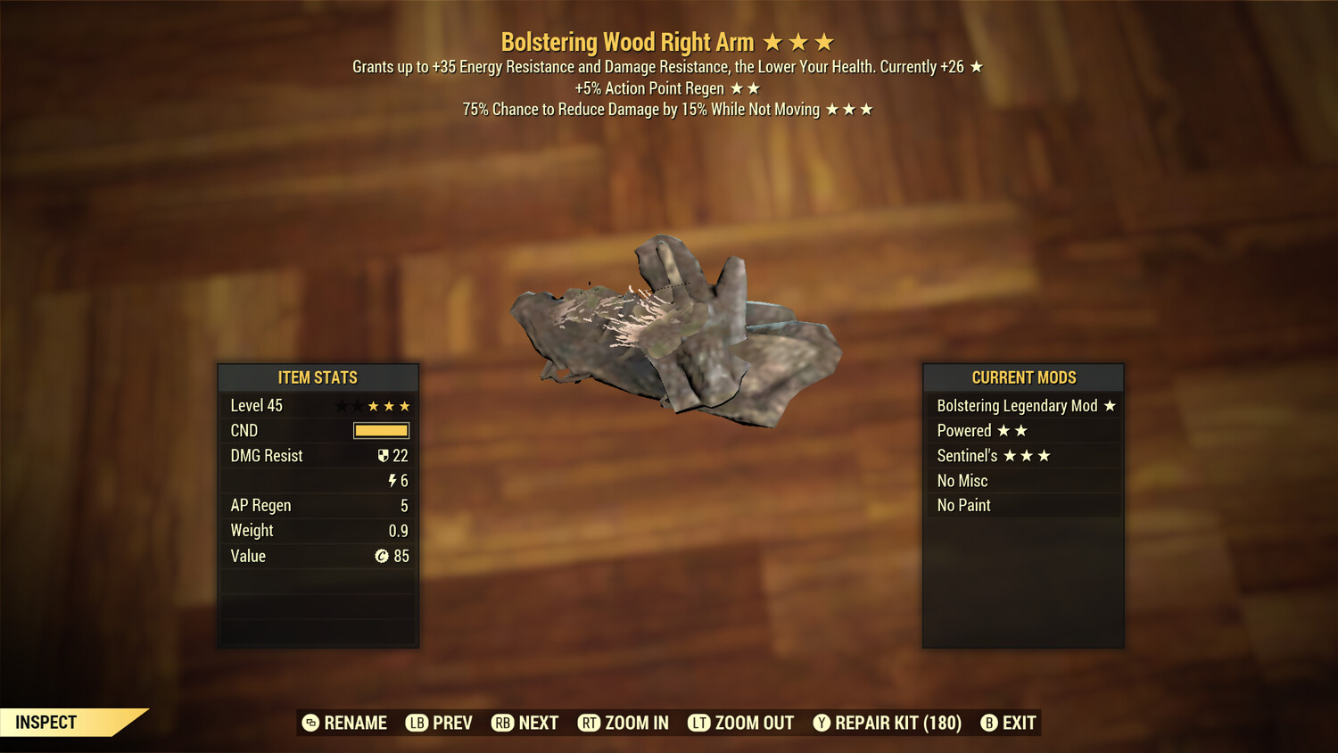Bolstering AP Sentinel Wood RA