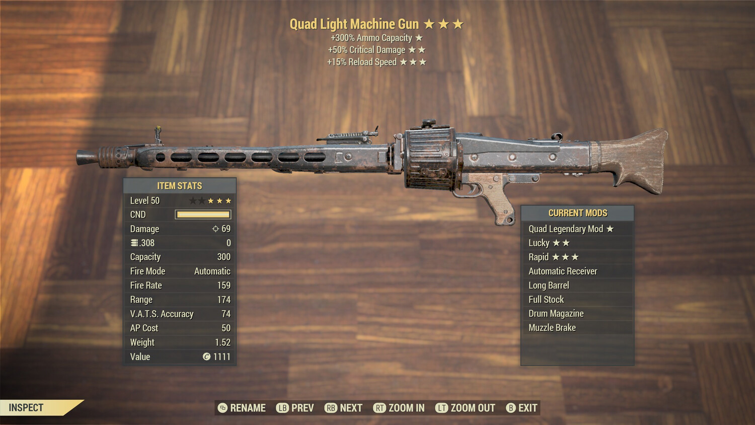 Quad 50/15r Light Machine Gun