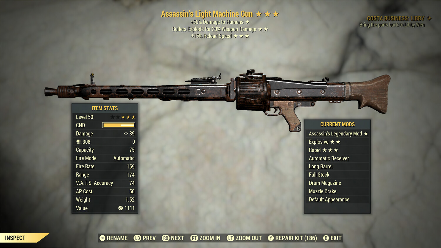Assassins Explosive 15r Light Machine Gun