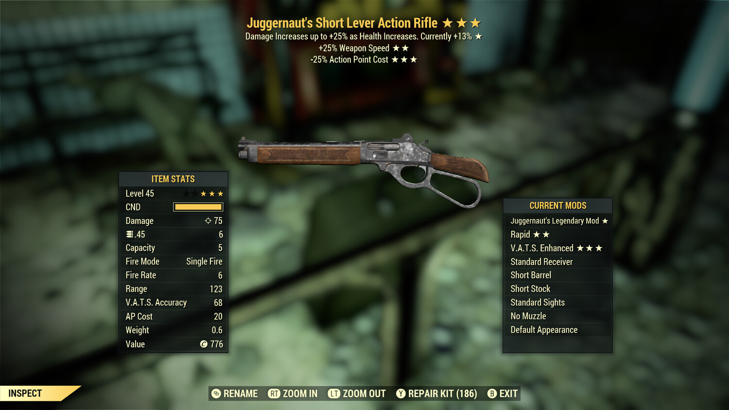 Juggernaut 25/25 Lever Action Rifle