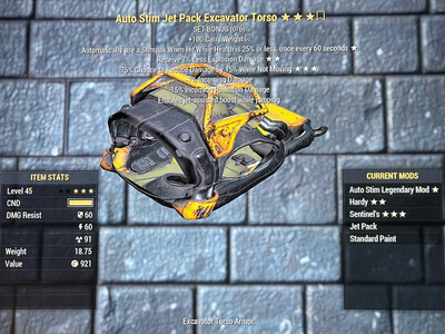 Auto Stim Explosive Sentinel Legacy Jetpack Excavator Torso