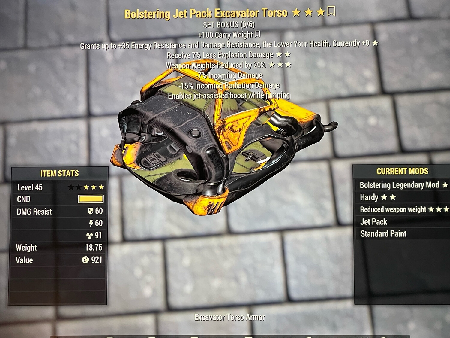 Bolstering Explosive WWR Legacy Jetpack Excavator Torso