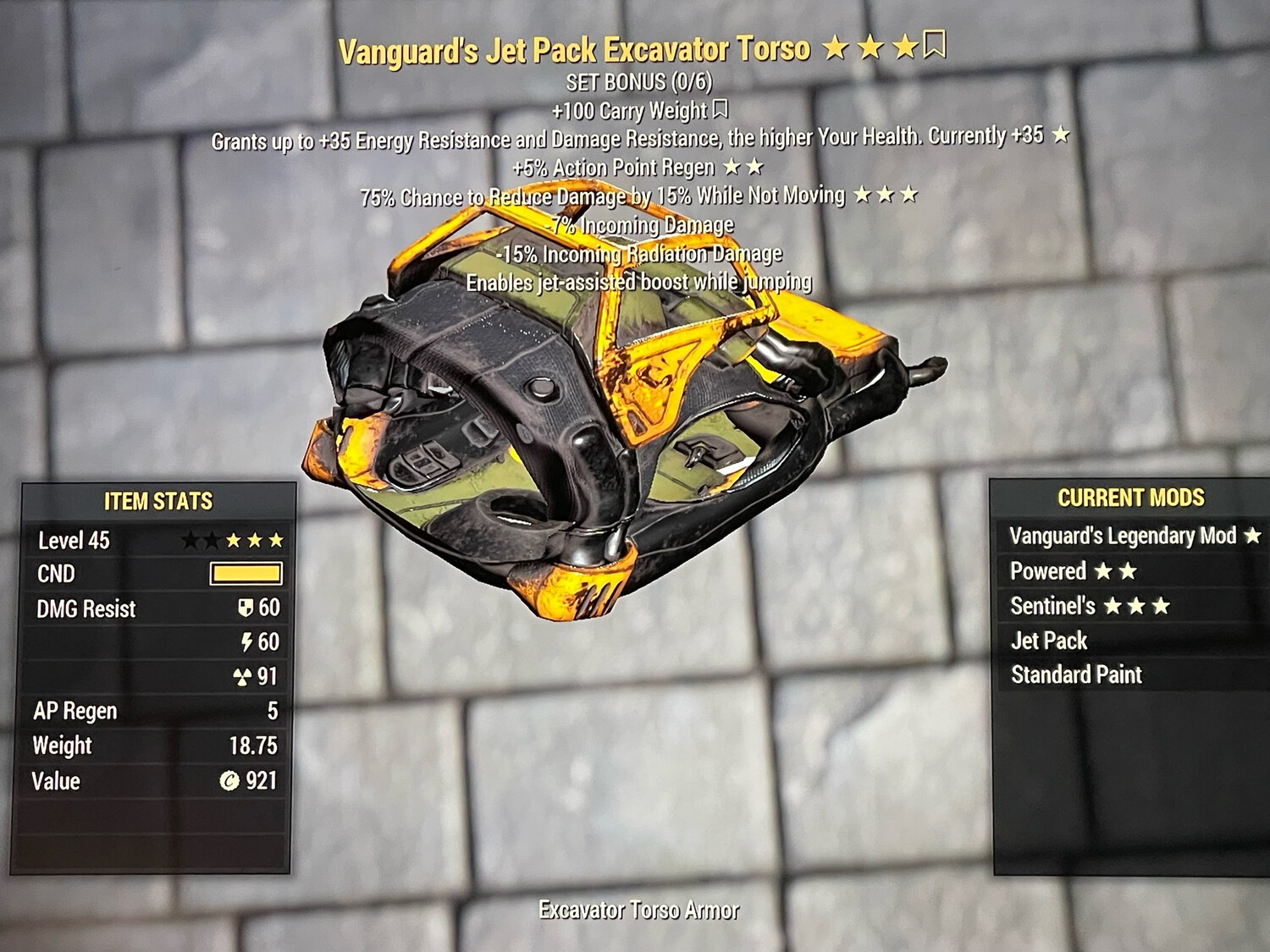 Vanguard AP Sentinel Excavator Legacy Jetpack Torso