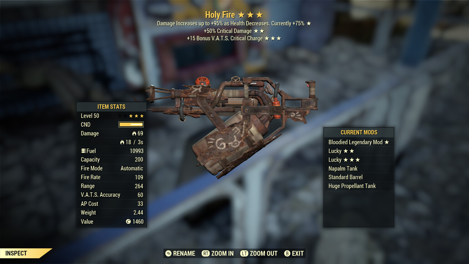 Bloodied 50/15c Holy Fire