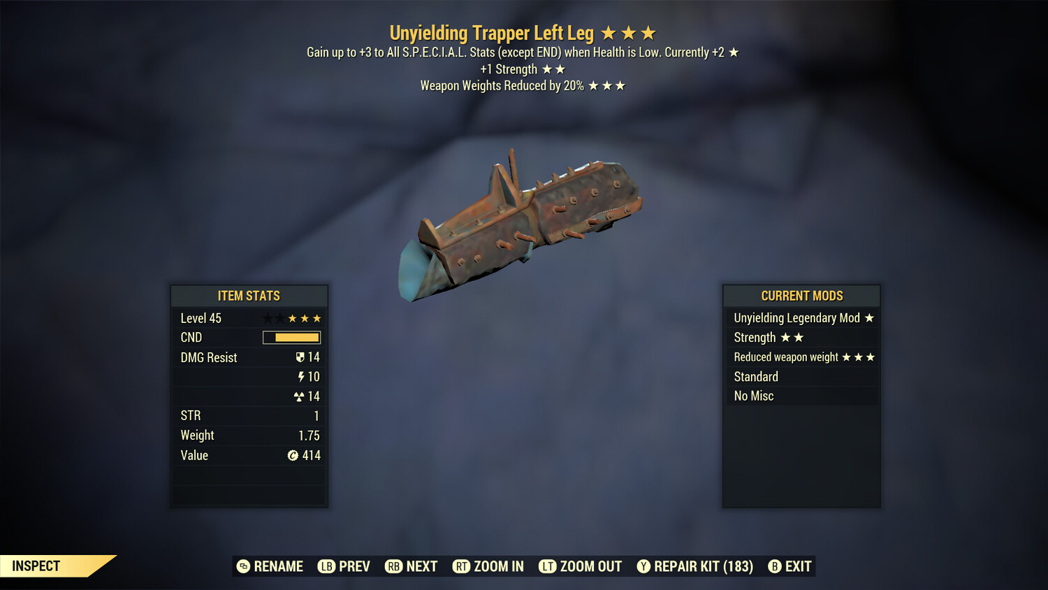 Unyielding 1S WWR Trapper LL
