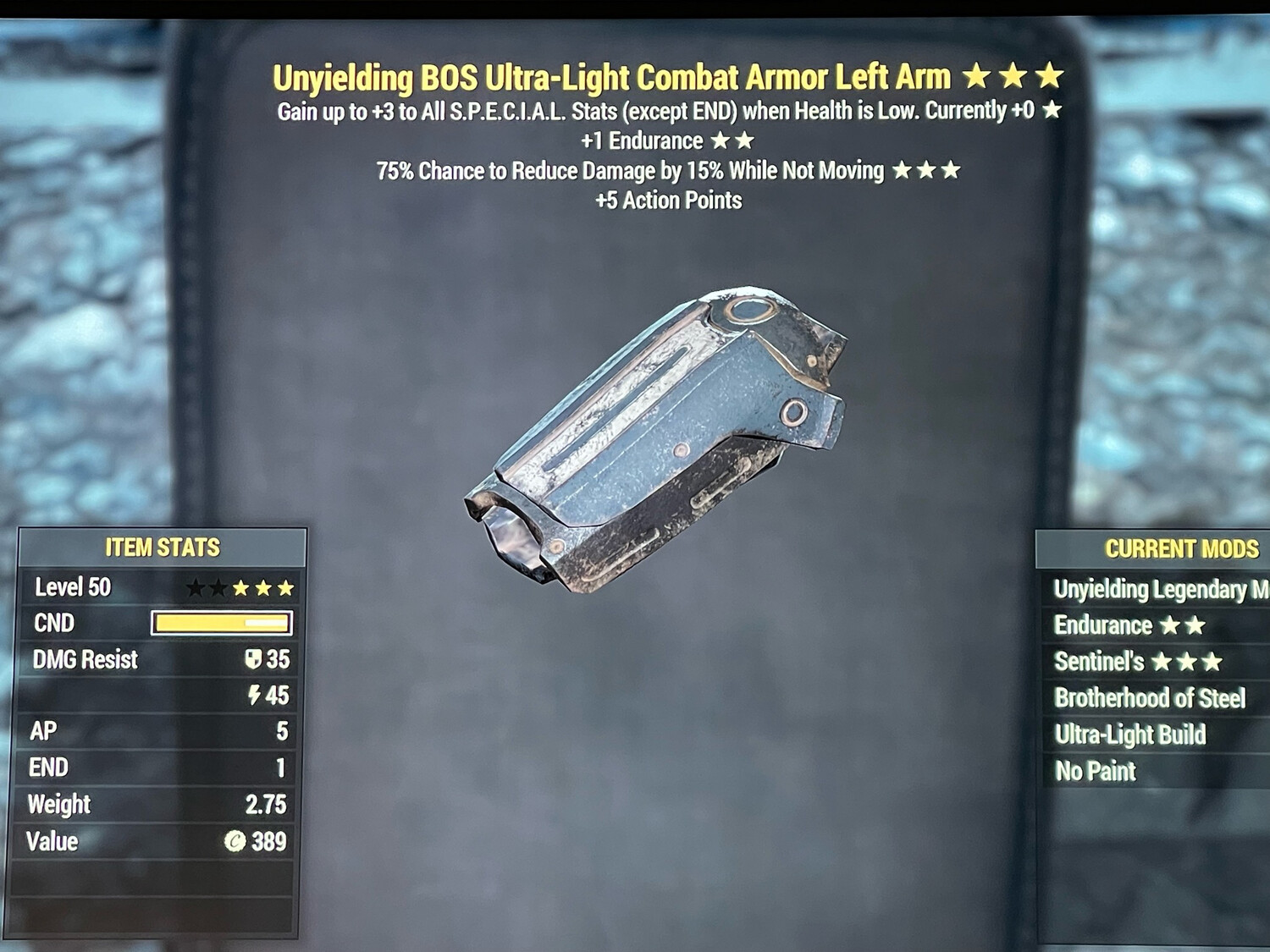 Unyielding 1E Sentinel Combat LA