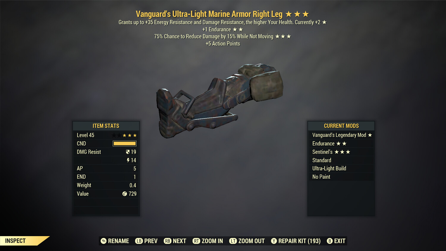 Vanguard 1E Sentinel Marine RL