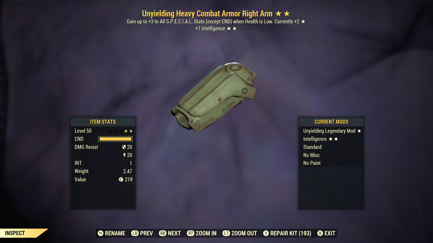 Unyielding Intel Combat RA