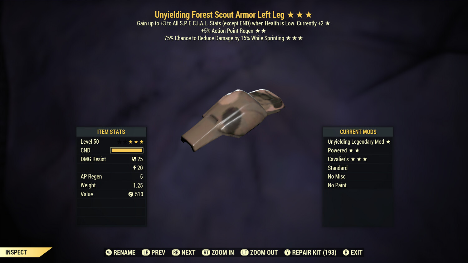 Unyielding AP Cavalier F Scout LL