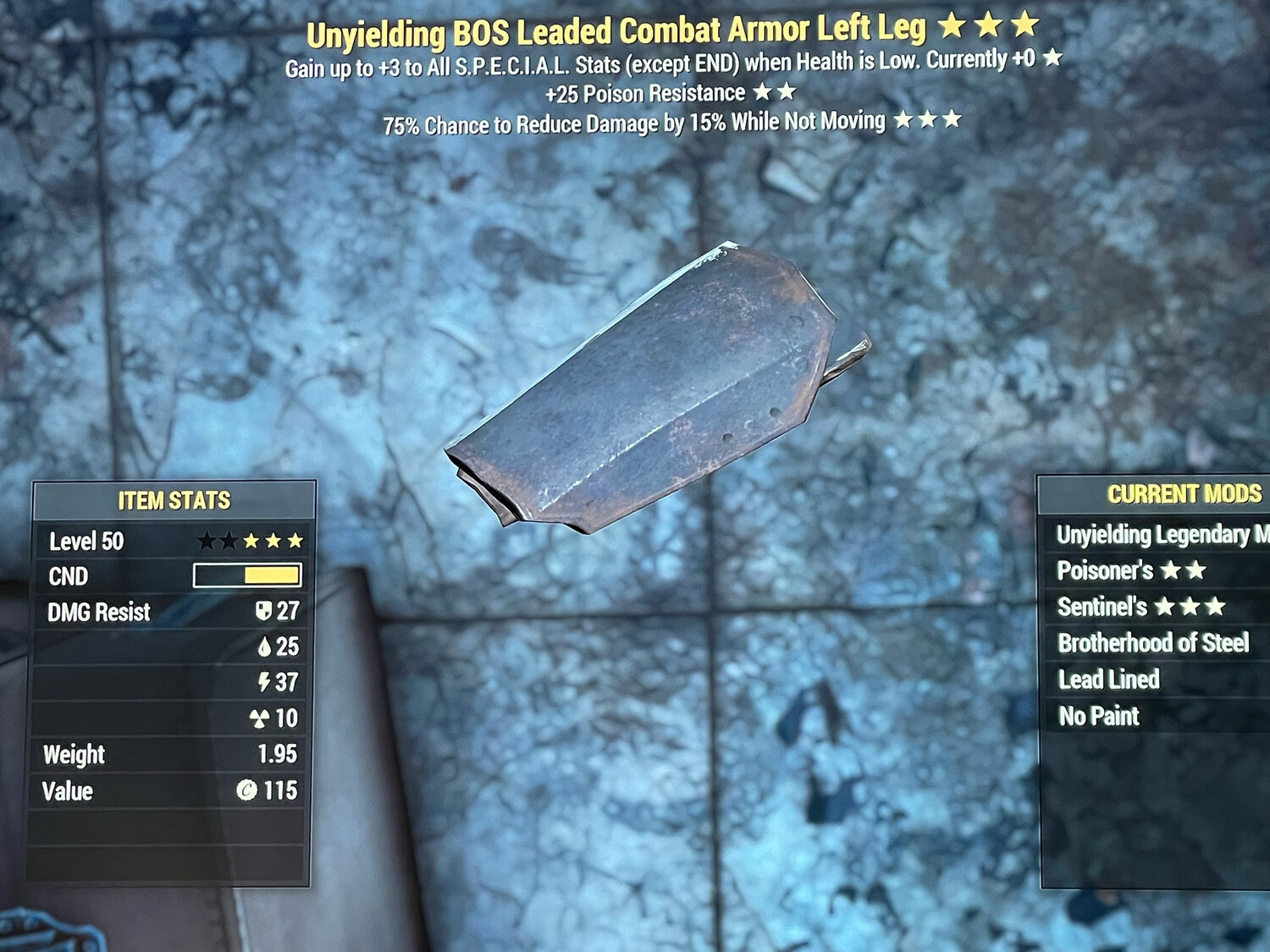 Unyielding PR Sentinel Combat LL