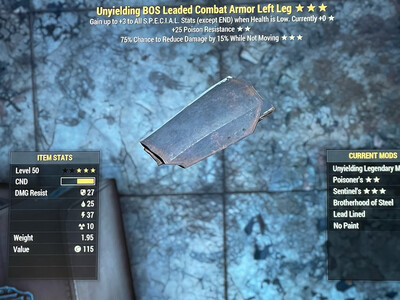 Unyielding PR Sentinel Combat LL