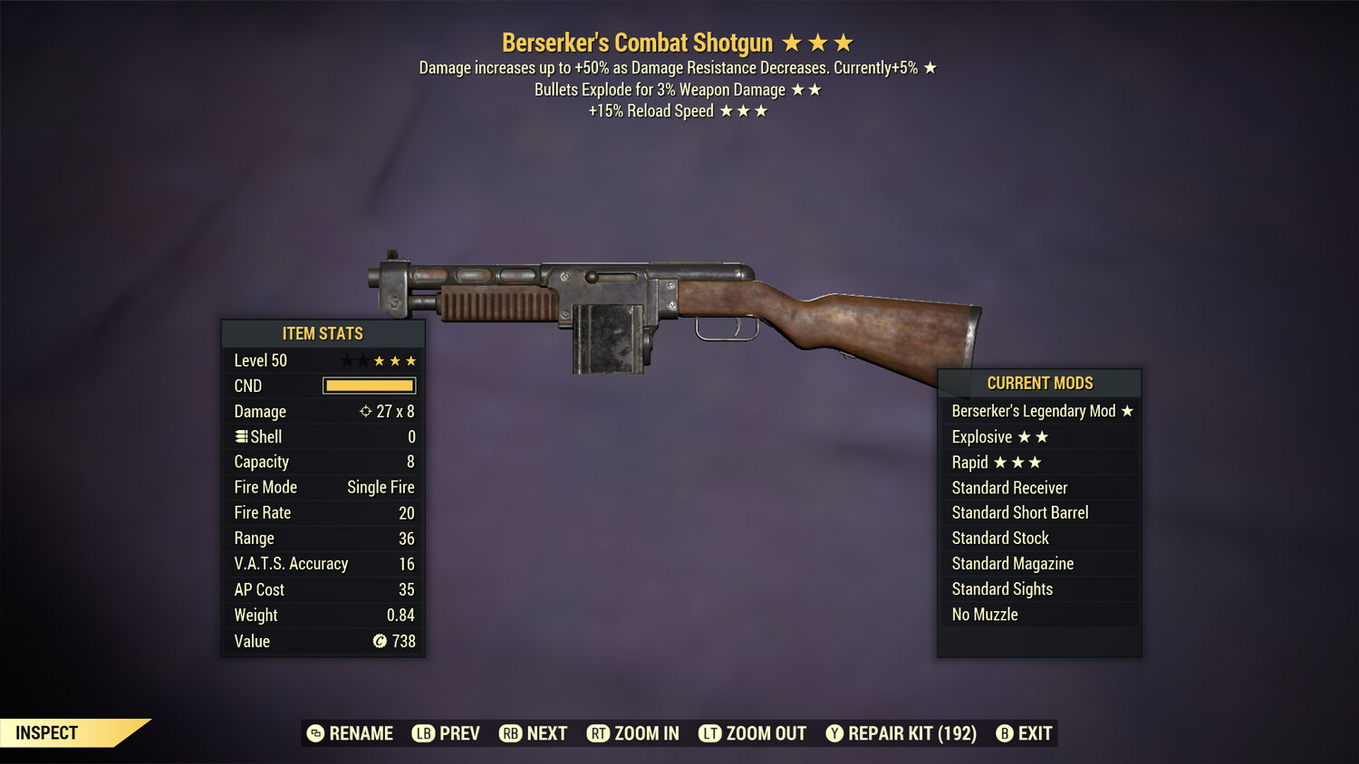 Berserkers Explosive 15r Combat Shotgun