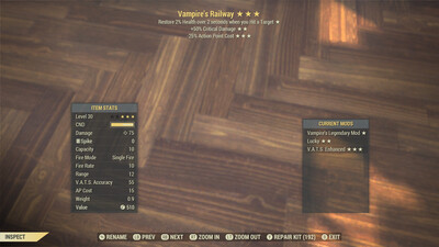 Vampire 50/25 Invisible Legacy Railway Rifle