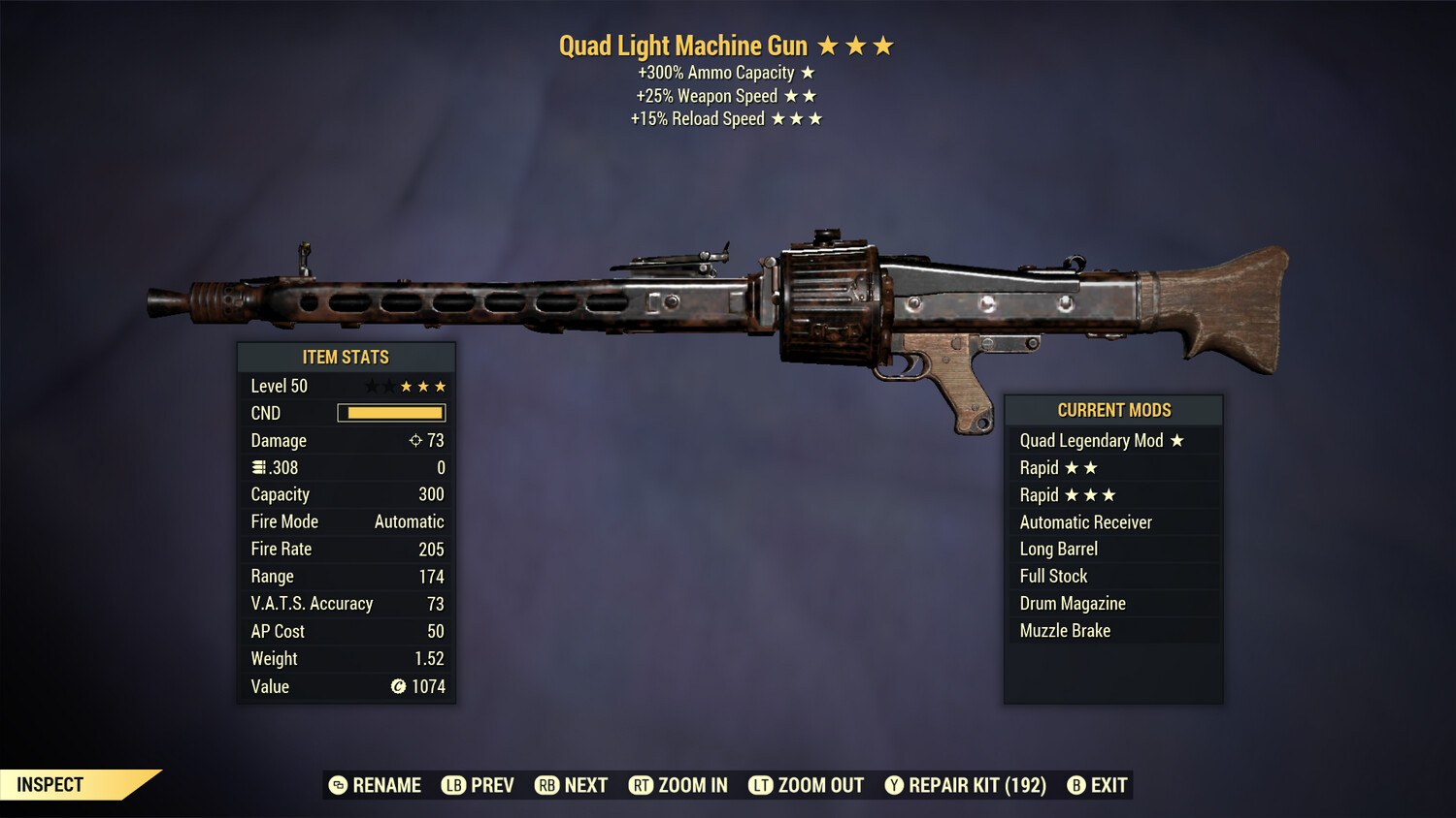 Quad 25/15r Light Machine Gun