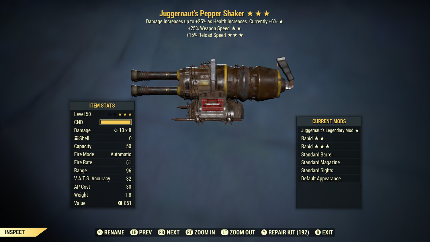 Juggernaut 25/15r Pepper Shaker