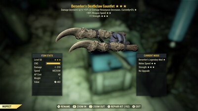 Berserkers SS/1S Deathclaw Gauntlet