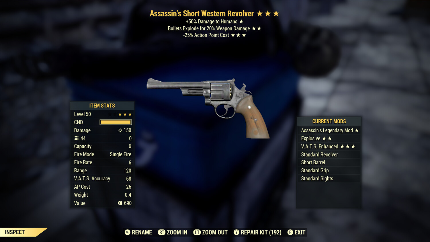 Assassins Explosive 25 Western Revolver