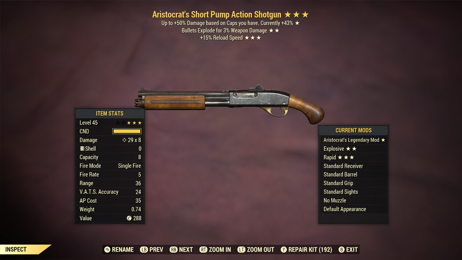 Aristocrat Explosive 15r Pump Action Shotgun