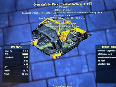 Overeaters Intel FDC Excavator Legacy Jetpack Torso Lvl 25