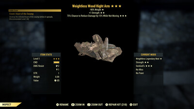 Weightless 1S Sentinel Wood RA Lvl 1