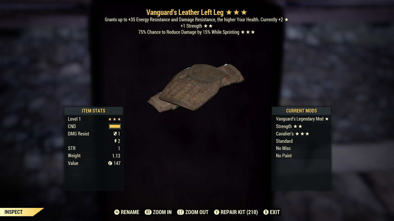 Vanguard 1S Cavalier Leather LL Lvl 1