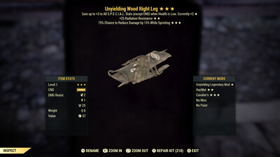 Unyielding RR Cavalier Wood RL Lvl 1