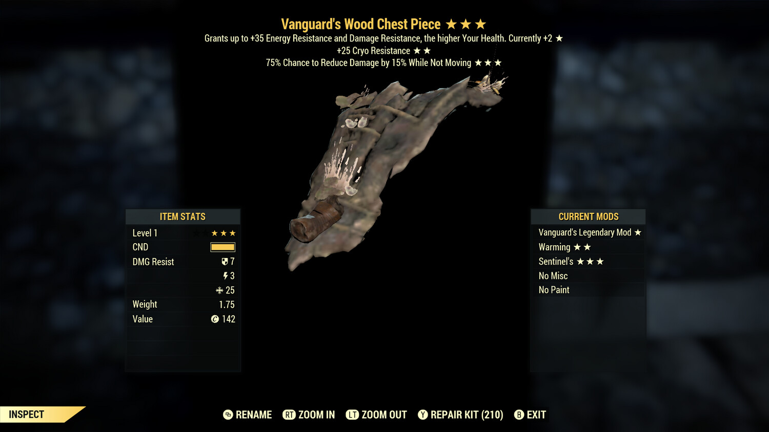 Vanguard Cryo Sentinel Wood Chest Lvl 1