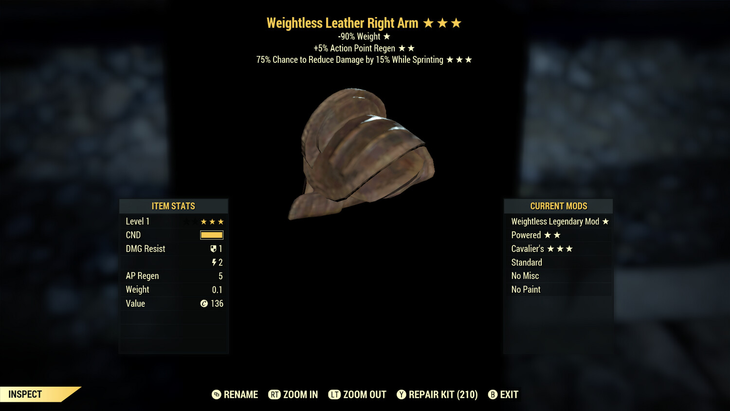 Weightless AP Cavalier Leather RA Lvl 1