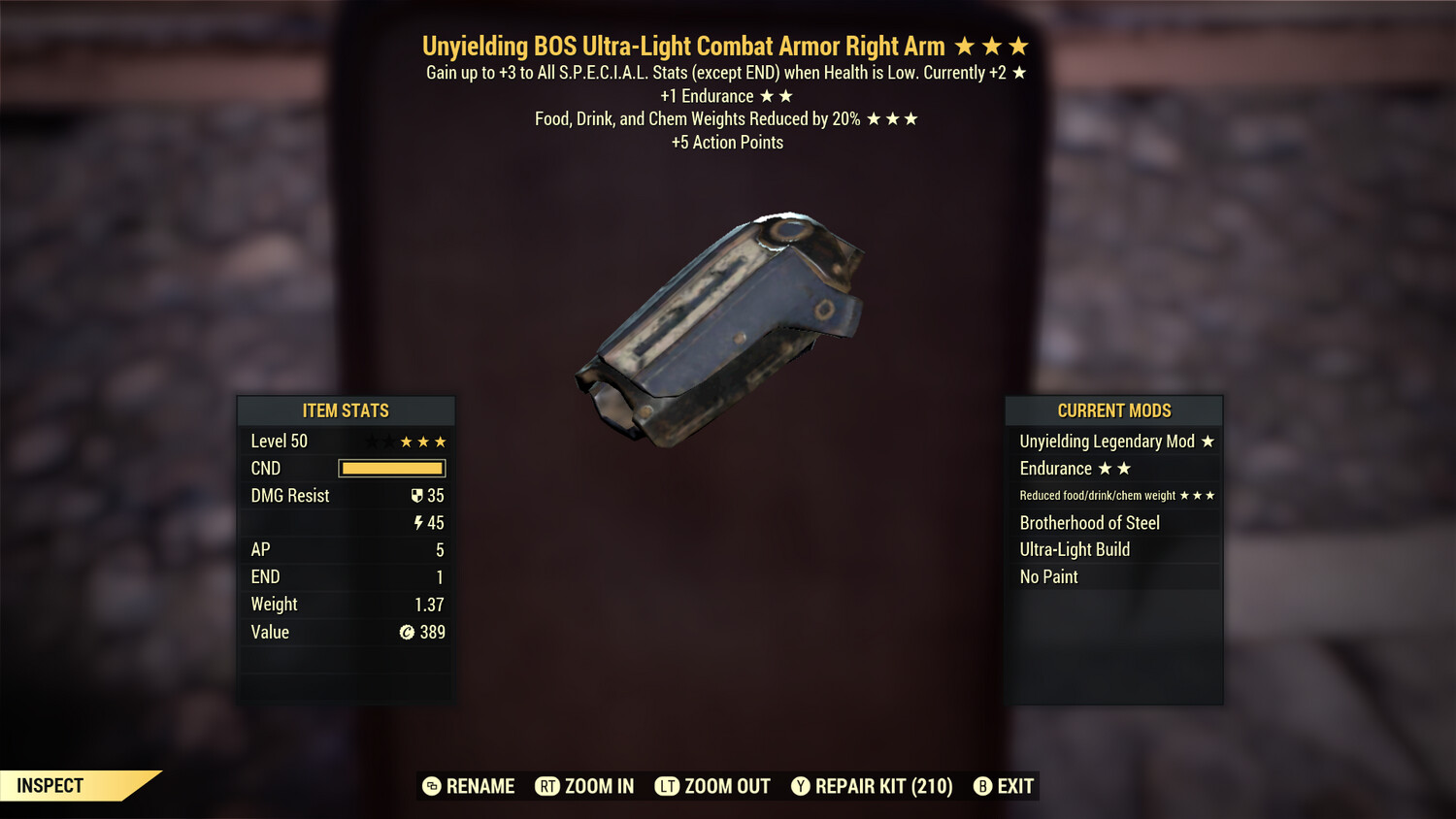 Unyielding 1E FDC Combat RA