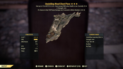Unyielding 1S PD Wood Chest Lvl 1
