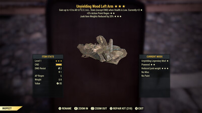 Unyielding AP JWR Wood LA Lvl 1