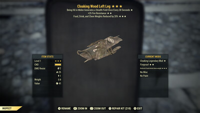 Cloaking FR FDC Wood LL Lvl 1