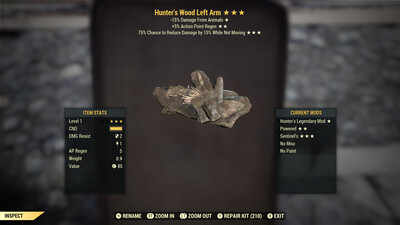 Hunters AP Sentinel Wood LA Lvl 1