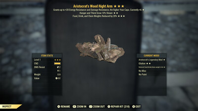 Aristocrat Hunger FDC Wood RA Lvl 1