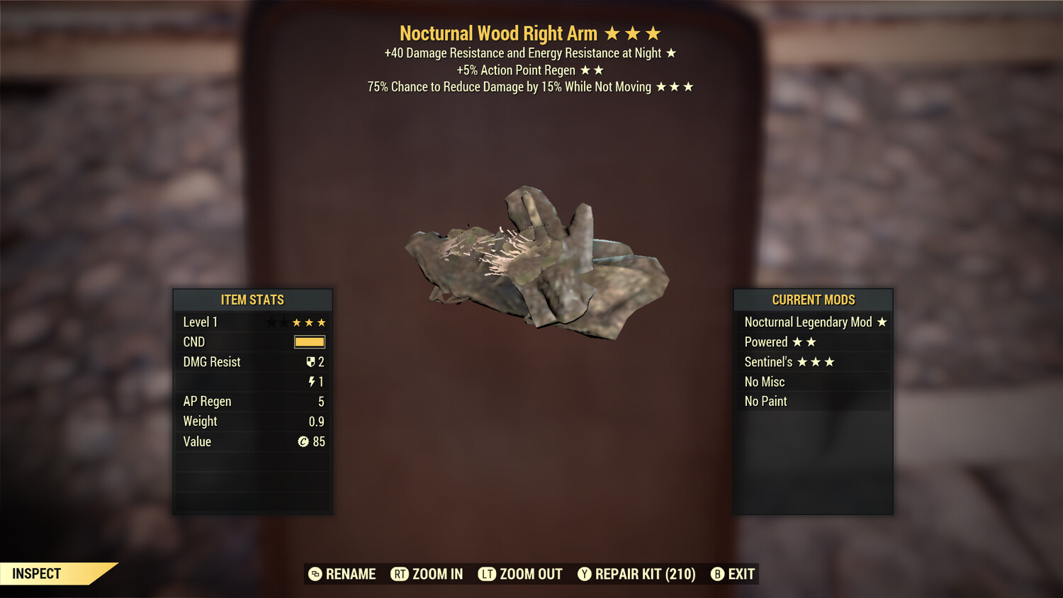 Nocturnal AP Sentinel Wood RA Lvl 1