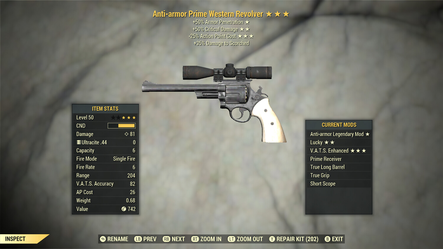 Anti Armor 50/25 Western Revolver