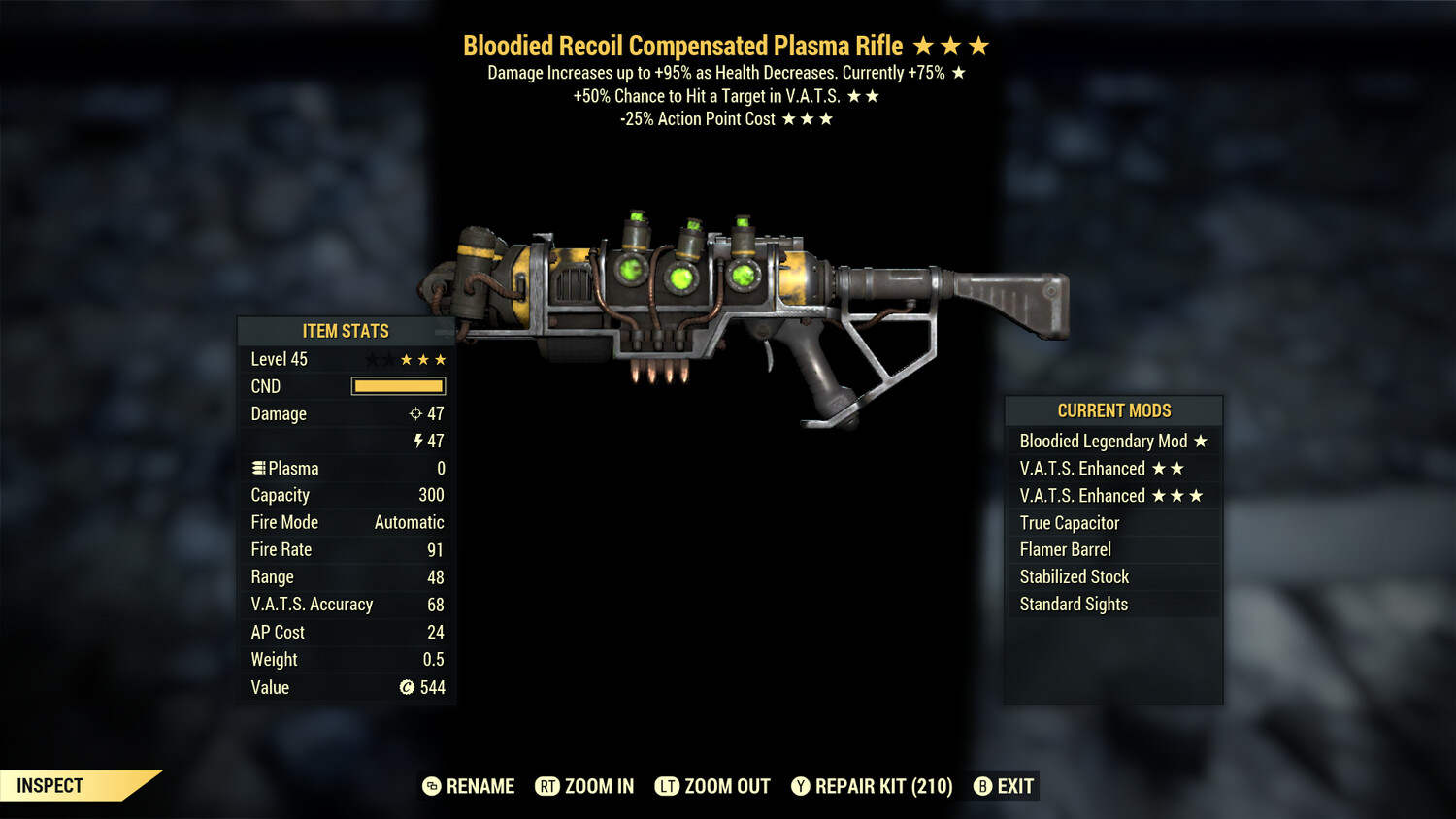 Bloodied 50hc/25 Plasma Rifle