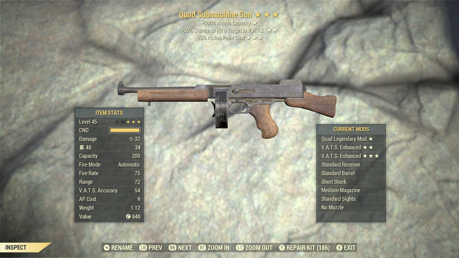 Quad 50hc/25 Submachine Gun