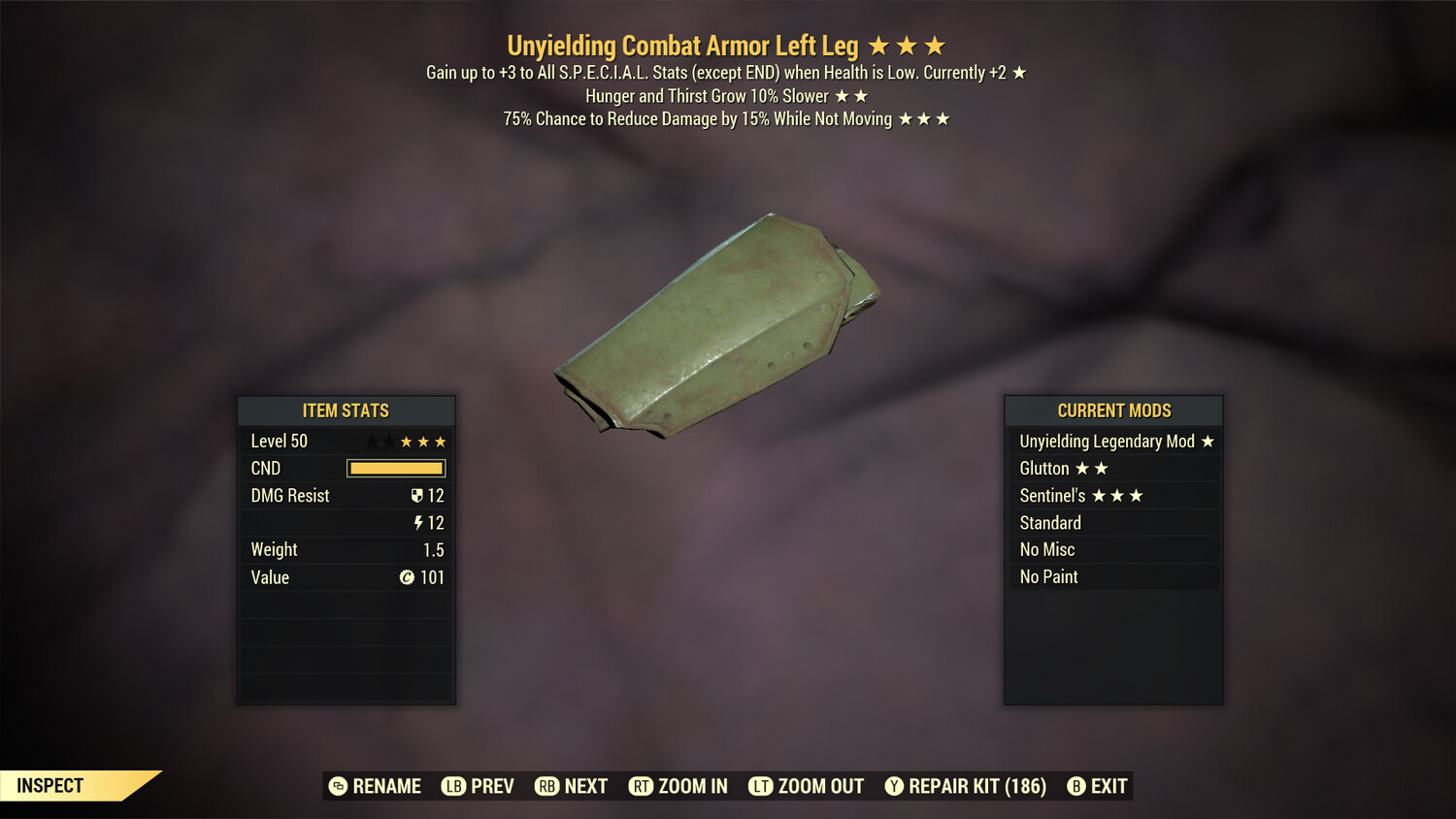 Unyielding Hunger Sentinel Combat LL